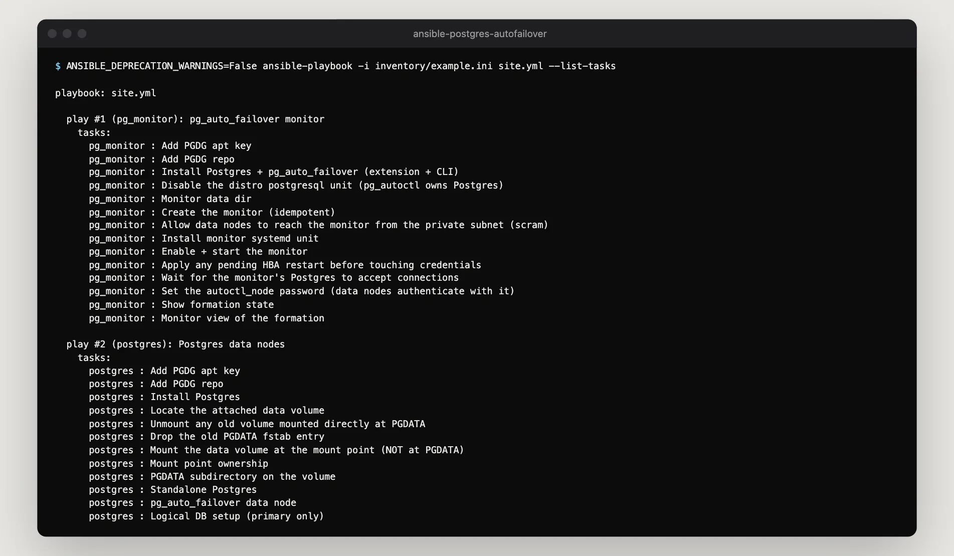 PostgreSQL High Availability — Ansible