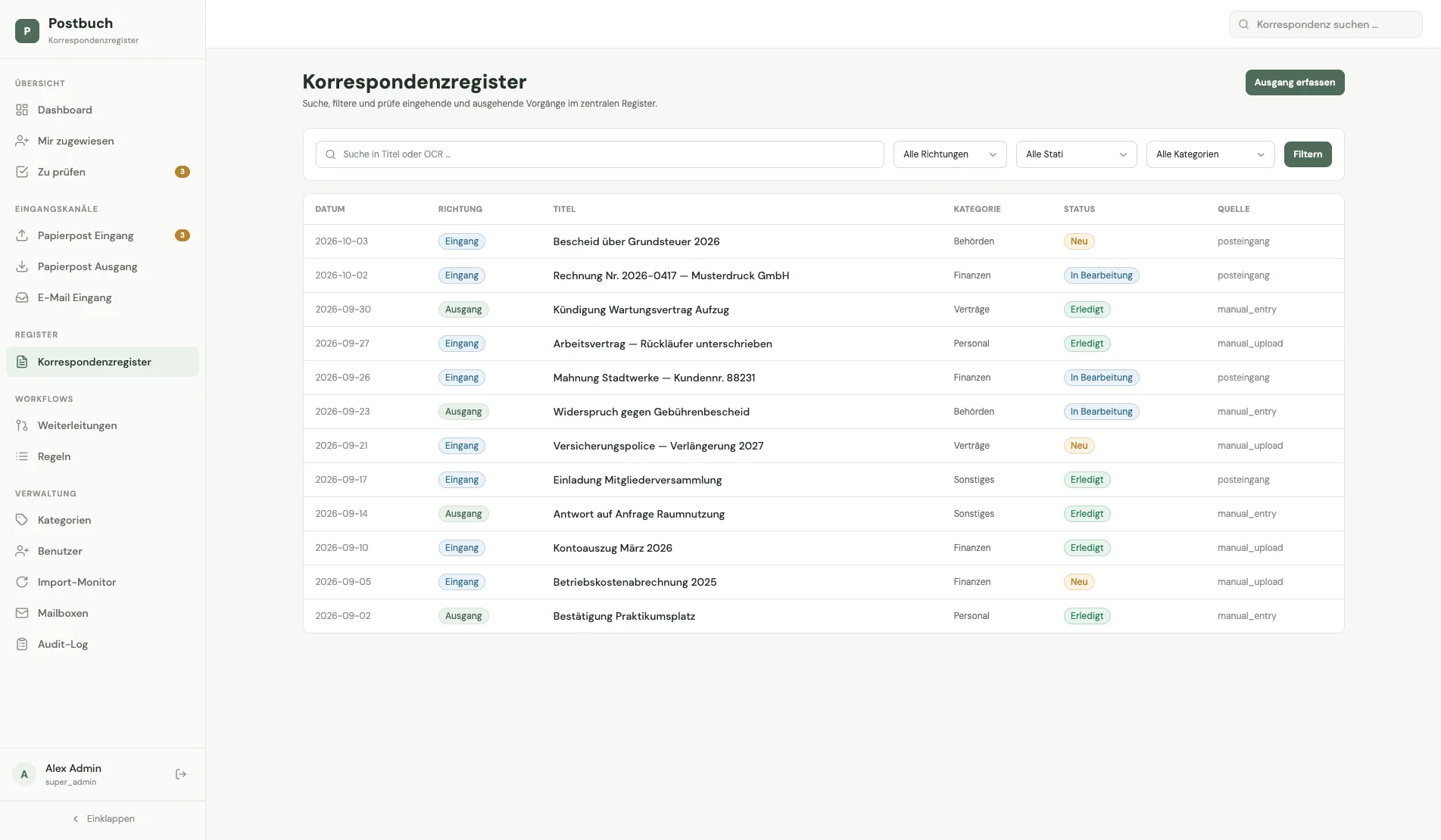 Postbuch — Correspondence Register - Image 4