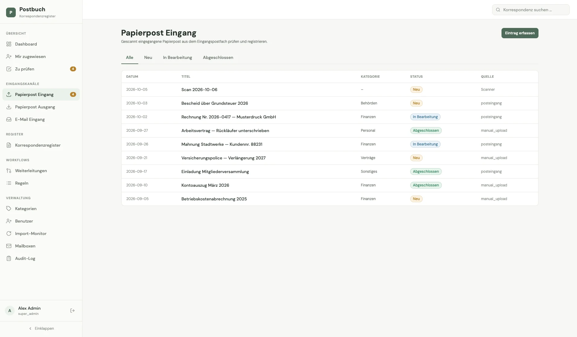 Postbuch — Correspondence Register - Image 3